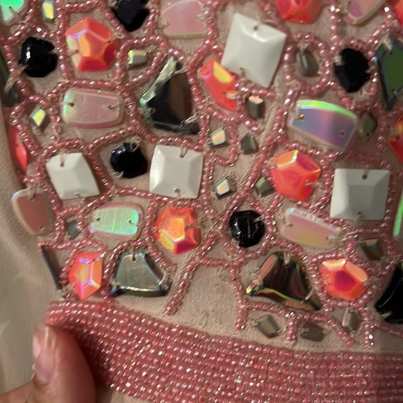 FCUK Light pink mini shift dress with beautiful beading - Picture 7 of 7